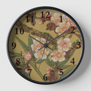 Vintage Kirschblüten Asiatische Japanische Blumen Uhr