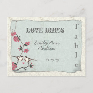 Vintage-Kirschblüten-Damaskus-Hochzeitstisch-Numme Postkarte