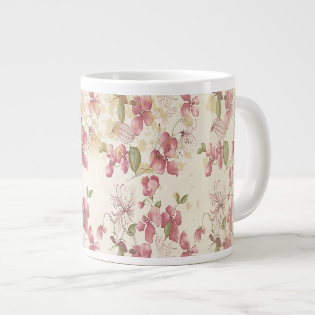 Vintage Kirschblüten Jumbo-Tasse (Vorderseite Rechts)