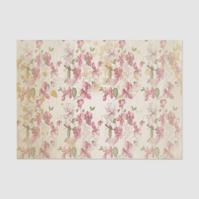 Vintage Kirschblüten Seidenpapier (Vorderseite)
