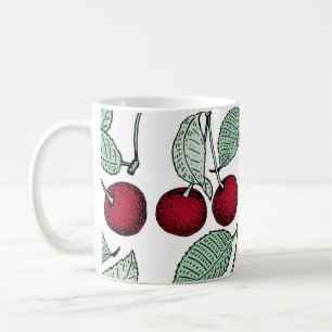 Vintage Kirsche nahtlos. Hintergrund Kaffeetasse