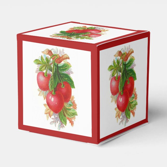 Vintage Kirschen Geschenkschachtel (Rückseite)