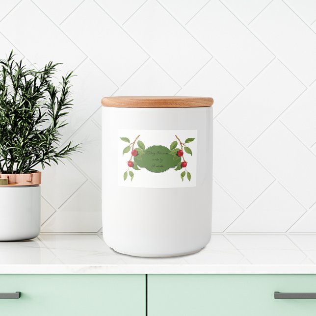 Vintage Kirschen Personalisiert Lebensmitteletikett (Von Creator hochgeladen)