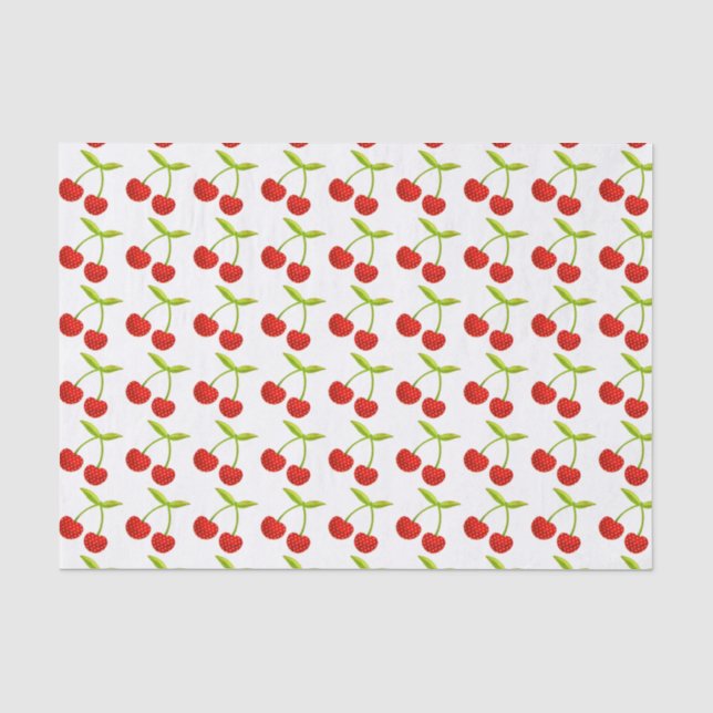 Vintage Kirschillustration Seidenpapier (Vorderseite)