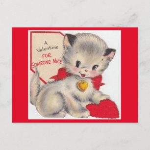 Vintage Kitekatze Valentine Postkarte