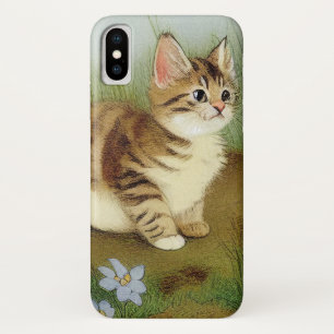 Vintage Kitten Illustration mit Blume Case-Mate iPhone Hülle