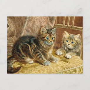 Vintage Kitty Cats - Victorian Cat Art Carte posta