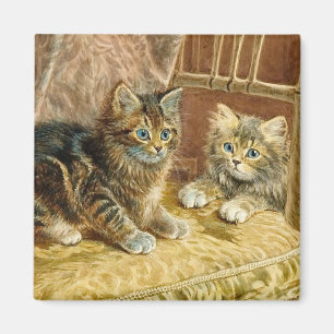 Vintage Kitty-Katzen - viktorianische Kunst Magnet