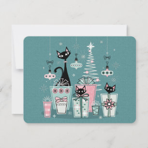 Vintage Kitty Weihnachten II sxZ ©studioxtine Einladung