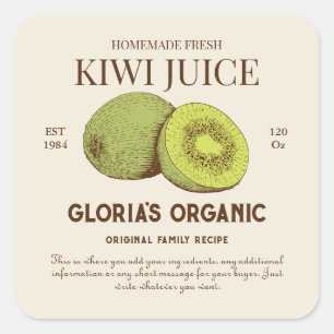 Vintage Kiwi Jus de fruits Étiquette de produit pe