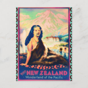 Vintage Kiwiana Postkarte