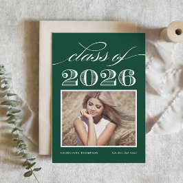 Vintage Klasse des Abschlusses "Grünes Foto 2025" Einladung