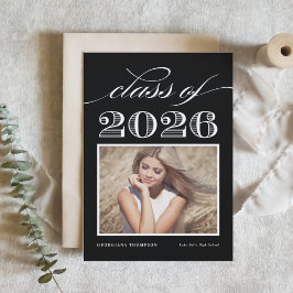 Vintage Klasse des Black Foto Abschlusses 2025 Einladung