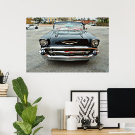 Vintage Klassik Car Black Bel Air Poster