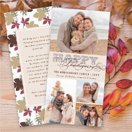 Vintage Klassik Scrolls Happy Thanksgiving 4 Foto Feiertagskarte