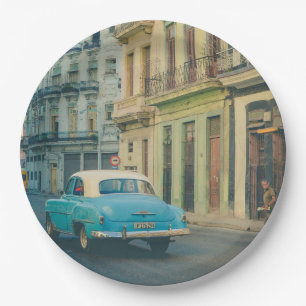 Vintage Klassiker Auto Havanna Kuba Street Photogr Pappteller