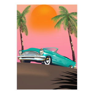 Vintage Klassiker Auto im Paradies Fotodruck