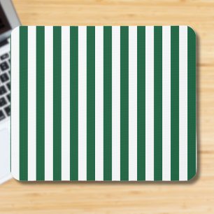 Vintage-Klassiker Flaschengrün-Weiß-Streifen Mousepad