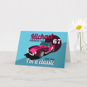 Vintage Klassiker Oldtimer legendärer Vater Name Karte