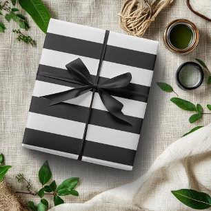 Vintage Klassiker schwarz-weiß gestreift Geschenkpapier