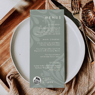 Vintage Klassisch Rustikal Damast Schrift Hochzeit Menükarte