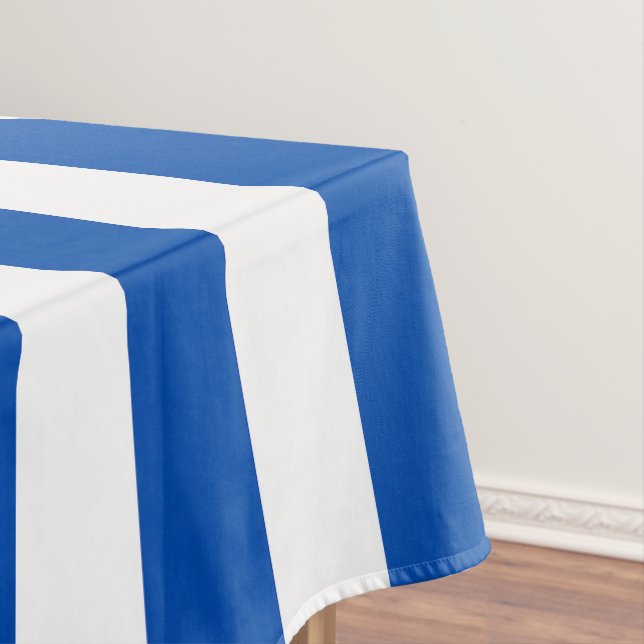 Vintage, klassische, blaue und weiße Streifen Tischdecke (Beispiel)