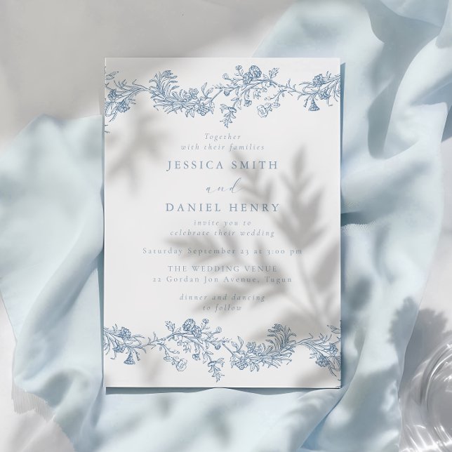 Vintage klassische Chinoiserie Blumenzehen Einladung (Von Creator hochgeladen)