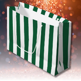 Vintage, klassische Flasche, grün und weiß Streife Große Geschenktüte