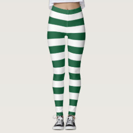 Vintage, klassische Flasche, grün und weiß Streife Leggings