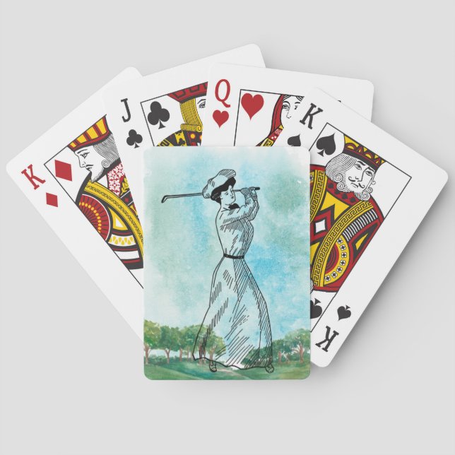 Vintage Klassische Golfspielkarten Spielkarten (Rückseite)