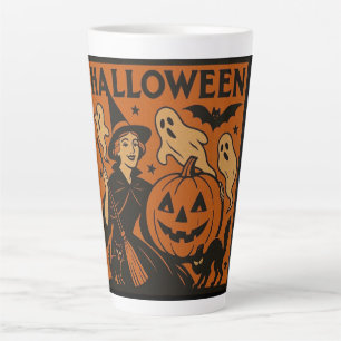 Vintage, klassische Halloween-Hexe, Gespenst & Kür Milchtasse