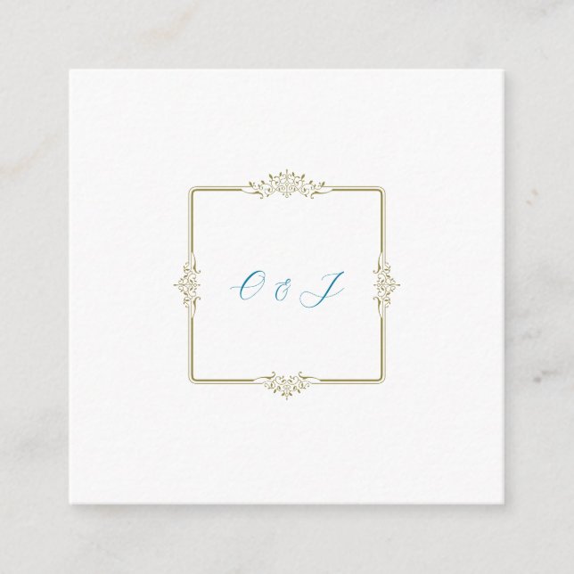 Vintage Klassische Hochzeitrichtung Begleitkarte (Vorderseite)