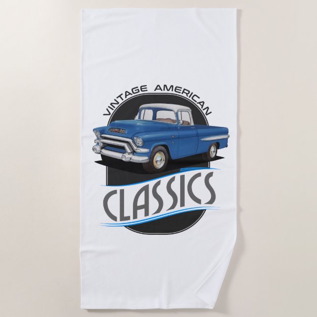 Vintage klassische LKW Strandtuch (Vorderseite)