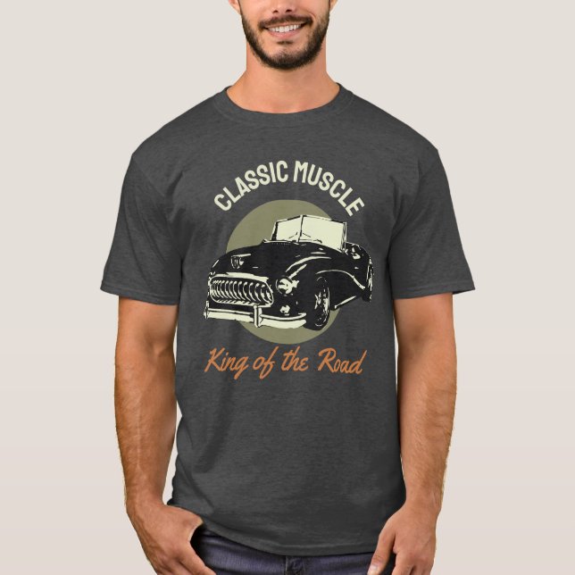 Vintage klassische Muskeltypografie T-Shirt (Vorderseite)