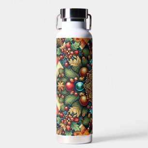 Vintage/klassisches farbenfrohes Weihnachten Trinkflasche