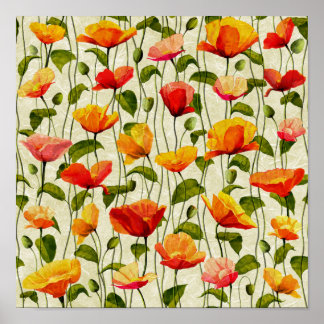 Vintage. Klatschmohn. Poster