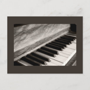 Vintage Klaviertasten Postkarte
