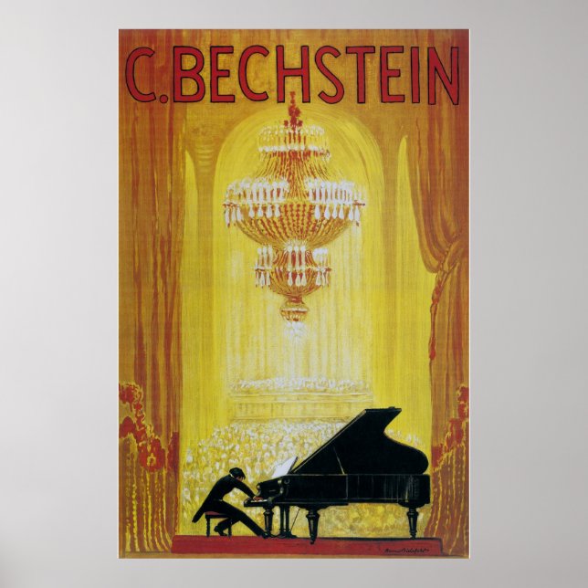 Vintage Klavierwerbung von 1920 Poster (Vorne)