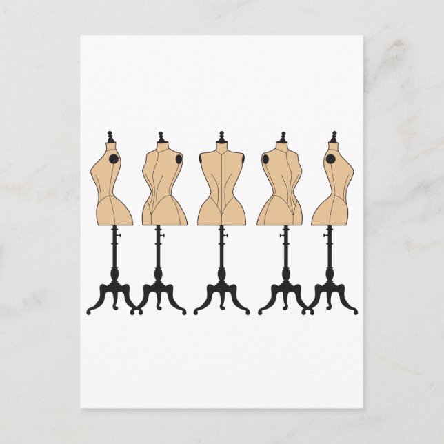 Vintage Kleiderbüchsen, alte Kleiderformen Postkarte (Vorderseite)