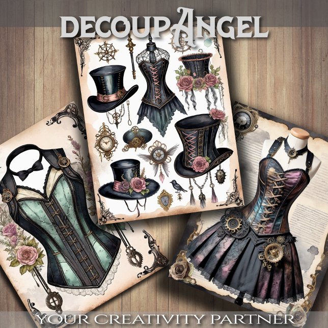 Vintage Kleidungsstücke - Entpacken - Geschenkpapier Set (Von Creator hochgeladen)