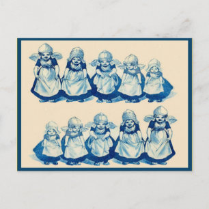 Vintage kleine holländische Mädchen Postkarte