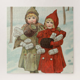 Vintage kleine Mädchen mit Parzellen
