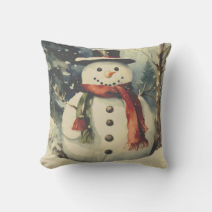 Vintage kleiner Schneemann Kissen