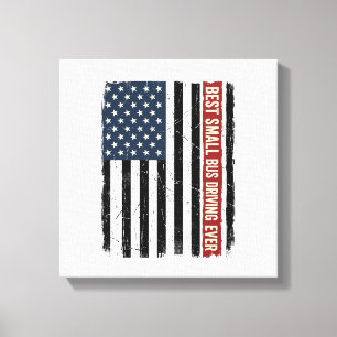 Vintage Kleines Busfahrer-Flag-Shirt-Design_1 Leinwanddruck