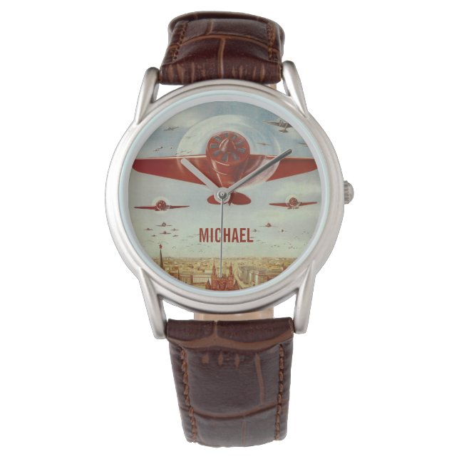 Vintage Kleinuhren der russischen Luftfahrt Armbanduhr (Vorderseite)