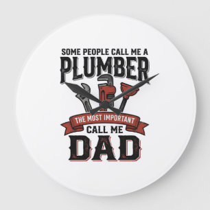 Vintage Klempner-Vater-Gravur-Shirt-Design_1 Große Wanduhr