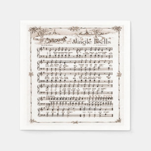 Vintage Klingelglocken Weihnachtsservietten Serviette