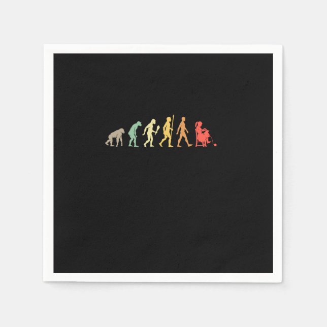 Vintage Knitting Evolution Knitter Gift Idea Serviette (Vorderseite)