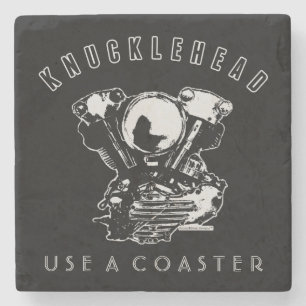 Vintage Knucklehead-Motorradmotor Steinuntersetzer