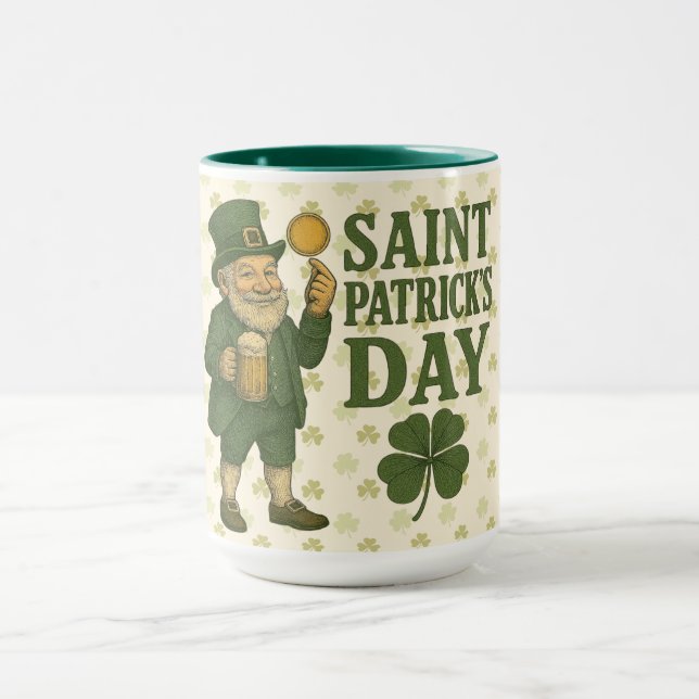 Vintage, Kobold St. Patrick's Day  Tasse (Zentrum)